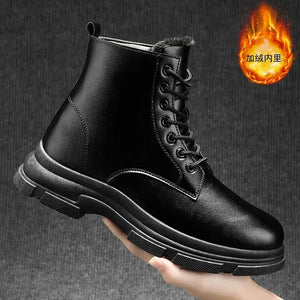 2024 New Style High Top Fashion British Boots Men Black Boots Outdoor Comfort Chelsea Waterproof Anti Slip Men Shoes Short