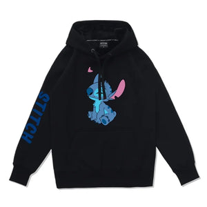 2024 Spring Autumn Winter Disney Stitch Cartoon Couple Hoodie for Women  Thin Loose Hooded Pullover for Men and Women