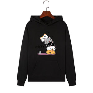 Women's Kawaii Cat Hoodies, Hooded Sweatshirt, Warm Streetwear, Cute Cartoon Hoodies, Plus Size, Fashion, Autumn, Winter