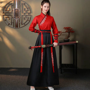 Streetwear Casual  Chinese Traditional Dress Chinese Hanfu Dress Women Clothing Vintage Ethnic Style Fashion Clothes Elegant