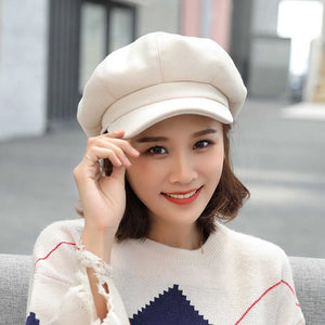 Female Fashion French Beret Cap Fashionable Soft Cotton Headcover for Shopping Camping Walking