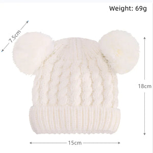 Autumn Winter Baby Hat for Girls Beanie Bonnet Kids Cute Pompoms Knit Hats Solid Newborn Accessories Warmer Stuff Toddler Cap