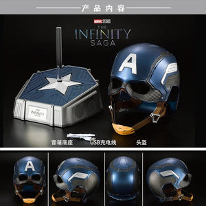 1:1 Marvel Avengers Captain America Wearable Helmet Mask Bluetooth Speakers Toys Collectibles Collection Birthday Gifts Holiday