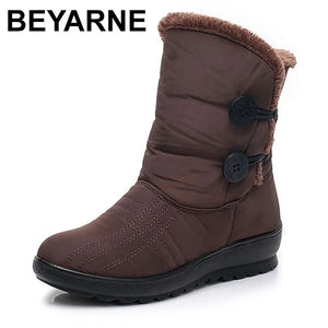 BEYARNEWinter Shoes for Women Snow Boots for Women Warm ankle boots waterproof wedges plush platform ladies Women Boots Winter