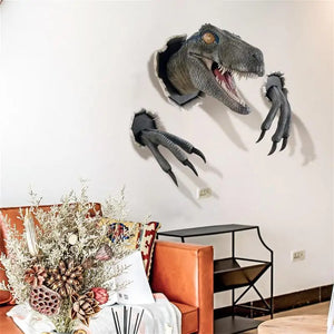 3D Dinosaur Wall Mounted Sculpture Wall Bursting Hanging Dinosaur Head Resin Dinosaur Head With Claws Home Decor #W0