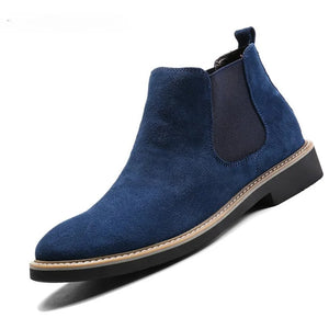 2023Casual shoes man  New Fashion Casual Men Ankle Chelsea Boots Male Shoes Cow Suede Leather Slip On Motorcycle Man Boot