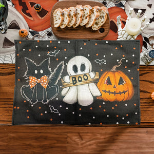 Halloween Kitchen Dining Table Mat Multipurpose Cute Ghost Printing Table Place Mat Suitable for Fashion Crowd Use