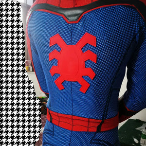 Marvel Holland Spider-man Bodysuit with Mask 1:1 3D Pattern Handmade Spiderman Jumpsuit Halloween Cosplay Costume for Man Gift