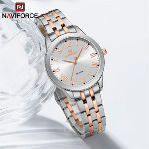 NAVIFORCE Brand New Women's Luxury Watch Waterproof Elegant Ladies Clock Stainless Steel Bracelet Wristwatches Relogio Feminino