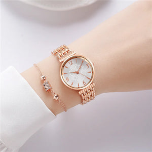 Fashion Women Brand Watches Luxury Rose Gold Simplicity Digital Design Ladies Quartz Watch Stainless Steel Strap Female Clock