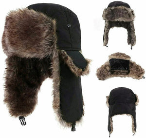 2022 Mens Women Unisex Warm Trapper Aviator Trooper Earflap Winter Flaps Ski Hat New Bomber Hats Russian Ski Hat Faux Fur Hats