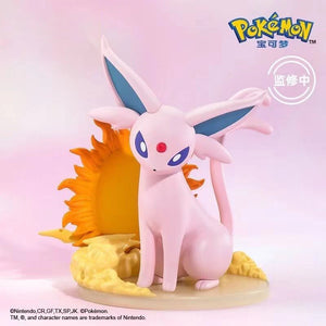 Genuine Pokemon Sylveon Umbreon Espeon Eevee Anime Figure Kawaii Pokémon Doll PVC Model Toy Collectibles Kit Tabletop Decoration