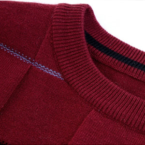 2022 Knitted Argyle Men's Sweaters Luxury Long Sleeve Round Collar Spring Autumn Male Sweaters Mans Clothes Plus Size 4XL