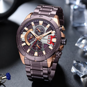 CURREN Watches Mens Top Brand Luxury Casual Steel Quartz Business Clock Male Sport Waterproof Date Chronograph reloj hombre