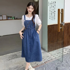 Cowgirl Suspender Dress For Women Spring/Summer 2023New Waist Slim Sleeveless Jeans Dresses Fashion Casual Party Vestidos Female