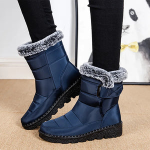 Waterproof Winter Boots for Women 2023 New Faux Fur Long Plush Snow Boots Woman Platform Shoes Warm Cotton Couples Ankle Boots