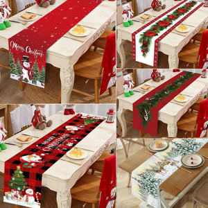 Christmas Table Runner Merry Christmas Decoration for Home Table 2024 Xmas Ornament Navidad Notal Noel Happy New Year Gifts 2025