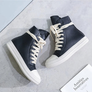 Rick high-top shoes, thick-soled women's shoes, canvas boots, lace-up casual boots, women's sports shoes, men's sports shoes