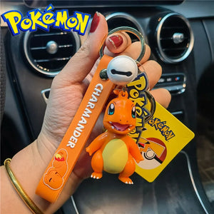 Pokemon Keychain Pikachu Bulbasaur Squirtle Jigglypuff Anime Action Figure Toys Pendant Charmander Psyduck Accessory Bag Keyring