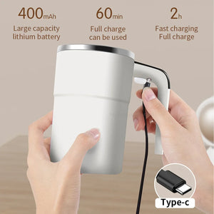 Mini Electric Coffee Self Mixing Mug Waterproof Food Safe Coffee Mug USB Rechargeable Automatic Magnetic Cup For Tea 380ML