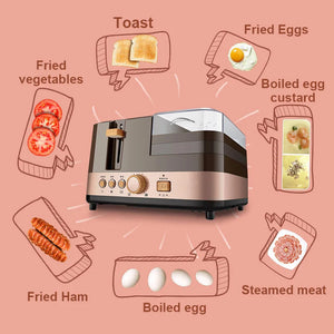 Electric Bread Toaster Oven Breakfast Sandwich Grill Baking Machine Eggs Poacher Boiler Food Steamer Omelette Frying Pan Roaster