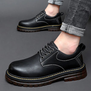 2023 Autumn New High Quality Leather Luxury Shoes Lace Up Classic Outdoor Sports Men Shoes Men Work Clothes Shoes with Cow Sole