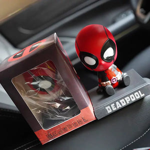 12cm Shake Head Doll Avengers League Deadpool Hero Car Decoration Spring Cartoon Creative Car Decoration Center Console