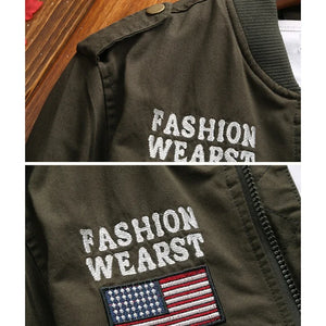 Spring Autumn New Jacket Men Fashion Casual Windbreaker Jacket Coat Male Outwear Plus Size Military Uniform Embroidery Baggy