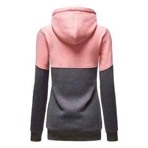 2021 New Spring Hoodied Sweatshirt Ladies Casual Patchwork Slim Womens Jackets Brand Warm Long Style Buttocks Hoodies Women