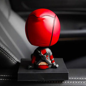 12cm Shake Head Doll Avengers League Deadpool Hero Car Decoration Spring Cartoon Creative Car Decoration Center Console