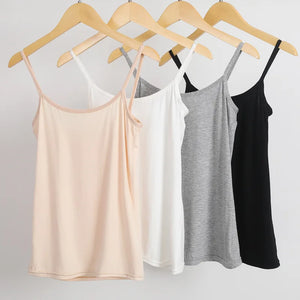 Women Solid Color Cotton Camisoles Vest Women Crop Tops Female Summer Sexy Strap Basic Tops Sleeveless Camisole Lingerie T-shirt