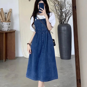 Cowgirl Suspender Dress For Women Spring/Summer 2023New Waist Slim Sleeveless Jeans Dresses Fashion Casual Party Vestidos Female