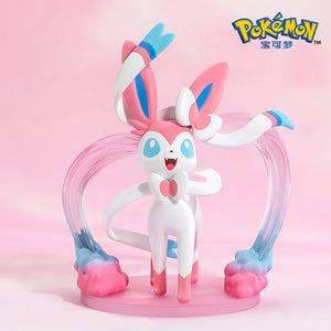 Genuine Pokemon Sylveon Umbreon Espeon Eevee Anime Figure Kawaii Pokémon Doll PVC Model Toy Collectibles Kit Tabletop Decoration