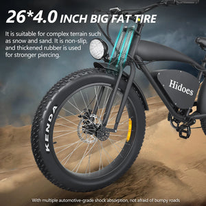 EU warehouse Hido B3 mountain electric bicycle 1200W motor 60km/h 60-80km, fat tires, fast delivery.