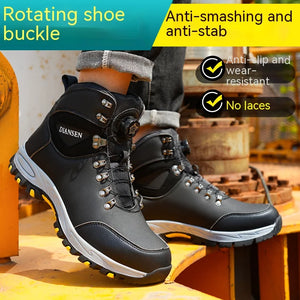 Safety Shoes Men for Work High Top Boots Anti Puncture Work Shoes With Steel Toe Working Shoes With Protection Waterproof Boots