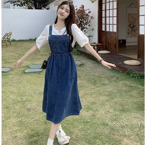 Cowgirl Suspender Dress For Women Spring/Summer 2023New Waist Slim Sleeveless Jeans Dresses Fashion Casual Party Vestidos Female