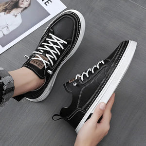 New Men's Sneakers Fashion Leather Casual Shoe Outdoor Comfortable Walking Shoes for Men Luxury White Tenis Shoes Zapatos Hombre