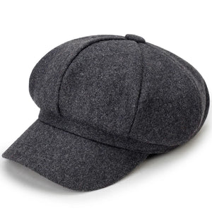 Woolen solid color beret fashion outdoor cotton hat autumn and winter windproof hats men's and women's universal caps