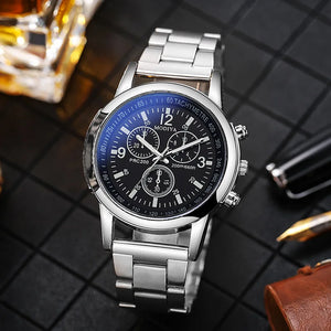 Fashion Mens Sports Watches Luxury Men Stainless Steel Quartz Wrist Watch for Man Business Casual Relogios Masculino Reloj