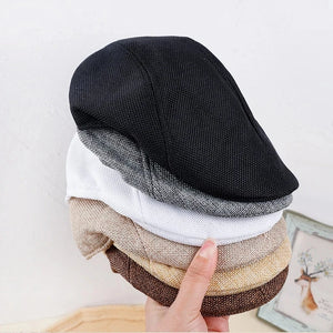 Men Berets Painter  Cap Spring Winter Berets Hat For Men Women Retro England Hat Visors Peaked Cap Solid Duckbill Hat