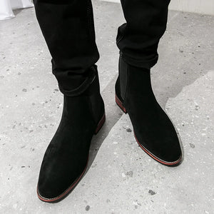 High Quality New Fashion Elegant Men's Suede Leather Ankle Boots Male Casual Classic Trendy Business Vnage Slip-on Chelsea Boots