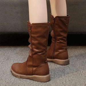 Women Thigh High Boots Women Modern Boots Zippers Outdoor Female Casual Platform Shoes Ladies Leather Long Boots Botines Mujer