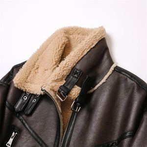 New Winter Jacket Women's Thick Faux Leather Jacket