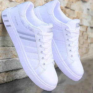 Luxury Men's Sneakers White Vulcanized Sneakers 2023 New Flat Comfortable Shoes for Men Fashion PU Leather Men's Casual Shoes