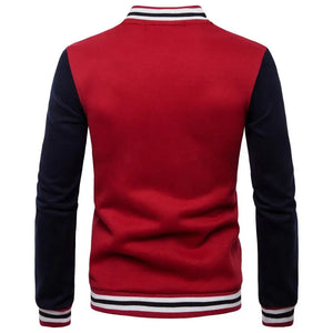 European code 2021 new Fashion couple caught fleece stand collar sweatshirts contrast color baseball uniform embroidery coat men