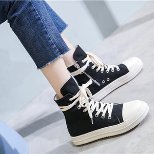 Rick high-top shoes, thick-soled women's shoes, canvas boots, lace-up casual boots, women's sports shoes, men's sports shoes