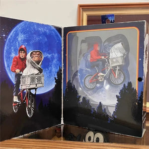 Neca E.T. The Extra-Terrestrial 40th Anniversary E.T. & Elliott With Bicycle Ver Anime Action Figure Model Birthday Gift Toy