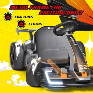 300W Powerful Drift Kart Electric Pedal, with 2X150W Strong Motor,Sports Mode, EVA Tire, Brake Pedal, 4-Level Length Adjustment