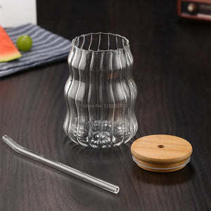 450ml Transparent Glass Cup with Reusable Straw Coke Cup  Water Juice Glass Beer Can Coffee Mug Drinkware Kitchen Accessories