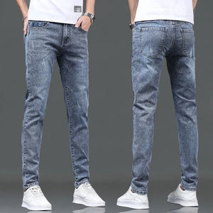 Spring Autumn Slim Blue Jeans Cheap Cowboy Wash Korean Style Teenagers Luxury Hip Hop Stylish Denim Fashion Skinny Trousers